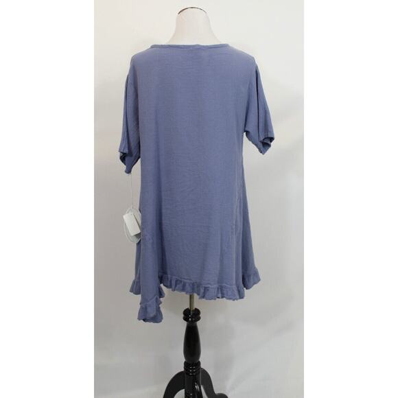 OH MY GAUZE Sz 1 S/M Nancy Tunic Blouse Top Sea Blue NWT - Picture 4 of 8